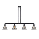 Cone Island Light shown in the Matte Black finish with a Plated Smoke shade