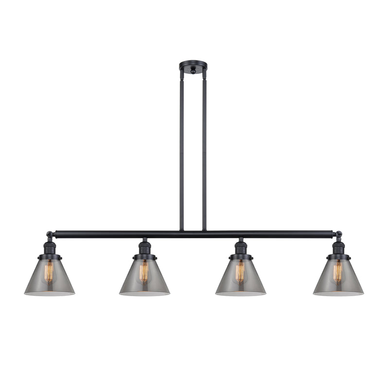 Cone Island Light shown in the Matte Black finish with a Plated Smoke shade