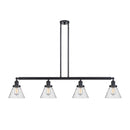 Cone Island Light shown in the Matte Black finish with a Seedy shade