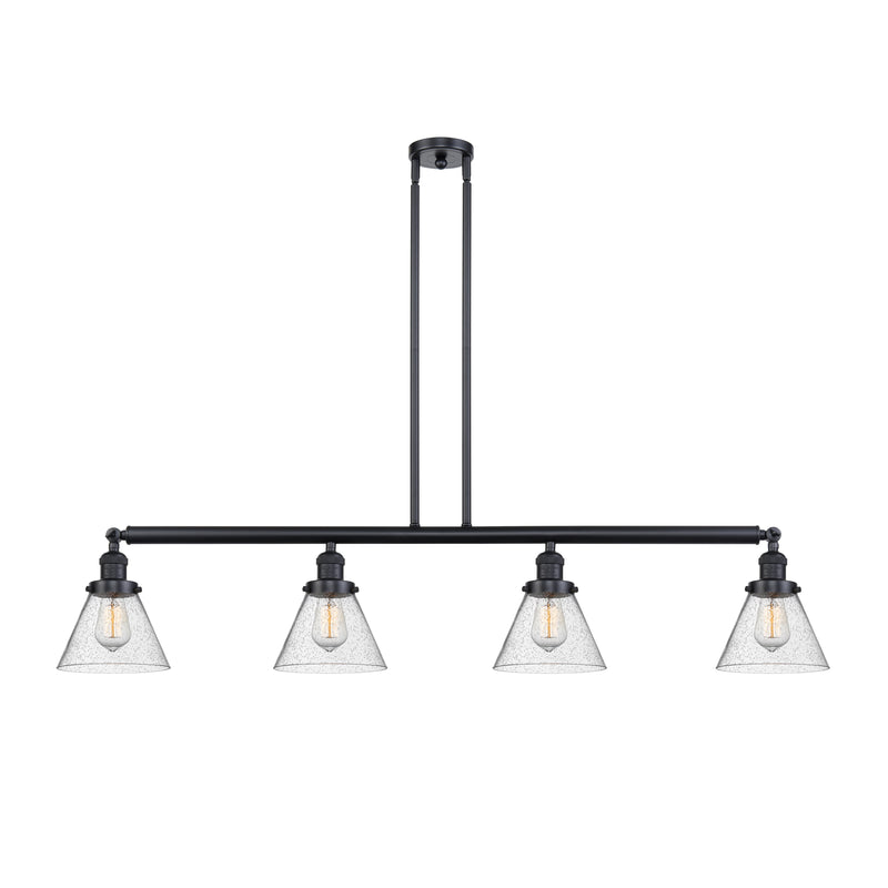 Cone Island Light shown in the Matte Black finish with a Seedy shade