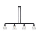 Cone Island Light shown in the Matte Black finish with a Clear shade