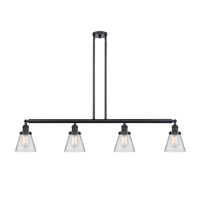 Cone Island Light shown in the Matte Black finish with a Clear shade