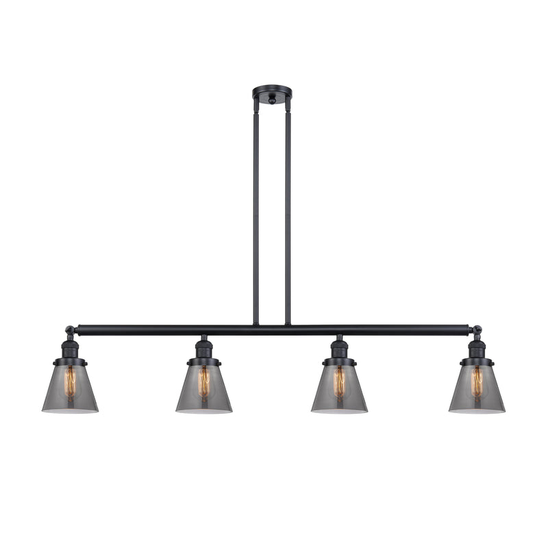 Cone Island Light shown in the Matte Black finish with a Plated Smoke shade