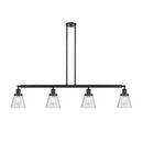 Cone Island Light shown in the Matte Black finish with a Seedy shade