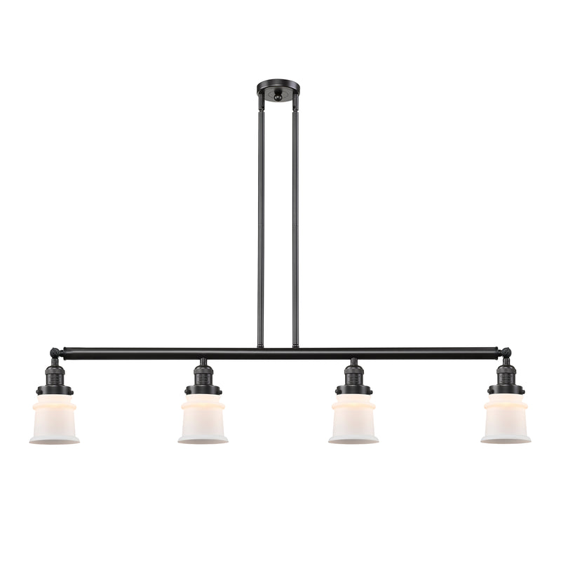 Canton Island Light shown in the Oil Rubbed Bronze finish with a Matte White shade