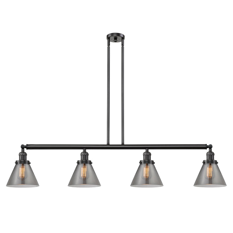 Cone Island Light shown in the Oil Rubbed Bronze finish with a Plated Smoke shade