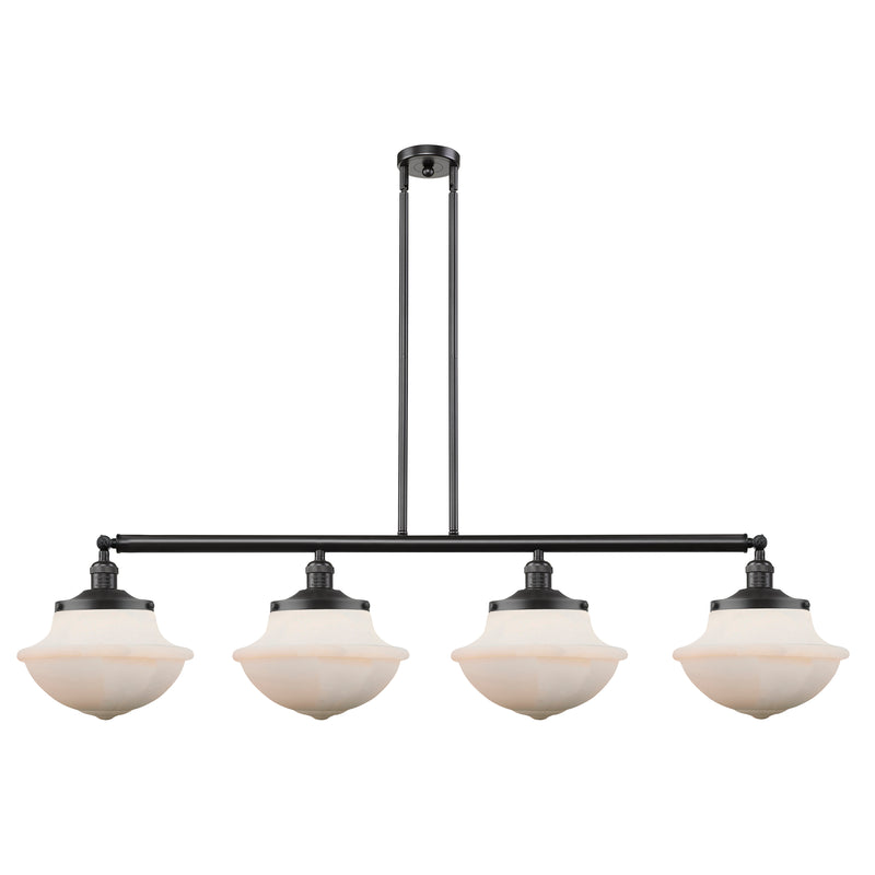 Oxford Island Light shown in the Oil Rubbed Bronze finish with a Matte White shade