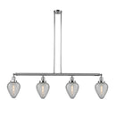 Geneseo Island Light shown in the Polished Chrome finish with a Clear Crackled shade