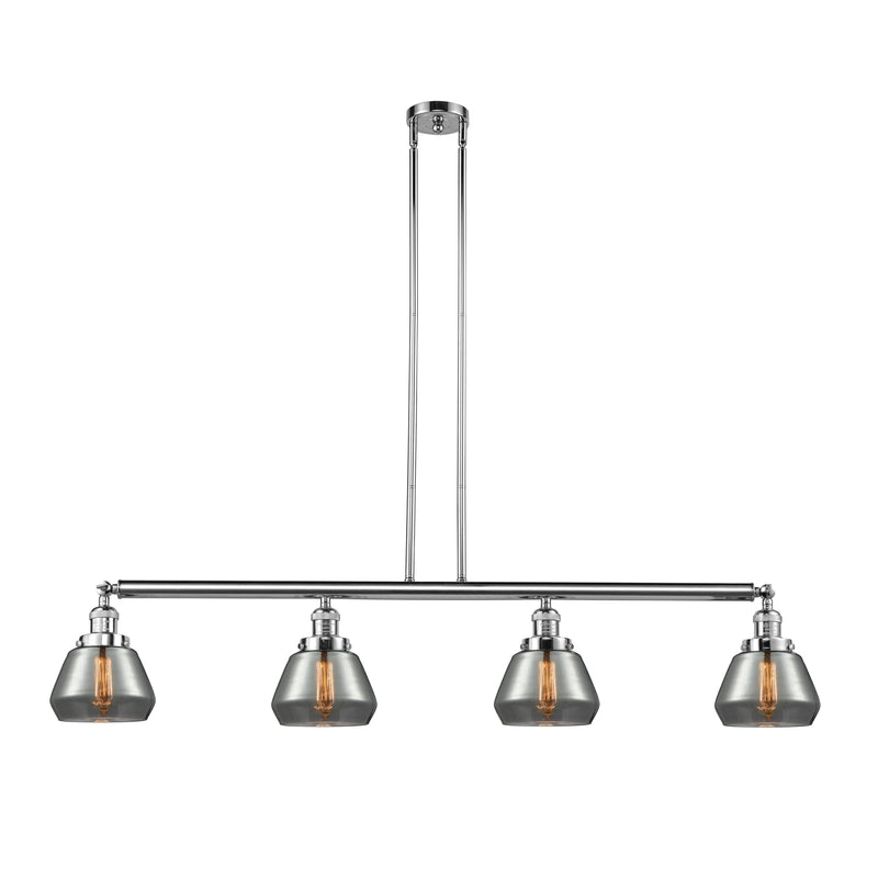 Fulton Island Light shown in the Polished Chrome finish with a Plated Smoke shade