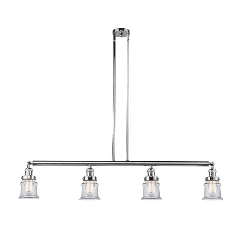 Canton Island Light shown in the Polished Chrome finish with a Clear shade