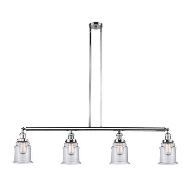 Canton Island Light shown in the Polished Chrome finish with a Clear shade