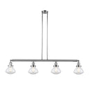 Olean Island Light shown in the Polished Chrome finish with a Clear shade