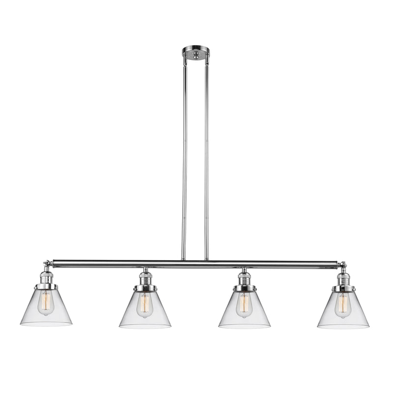 Cone Island Light shown in the Polished Chrome finish with a Clear shade