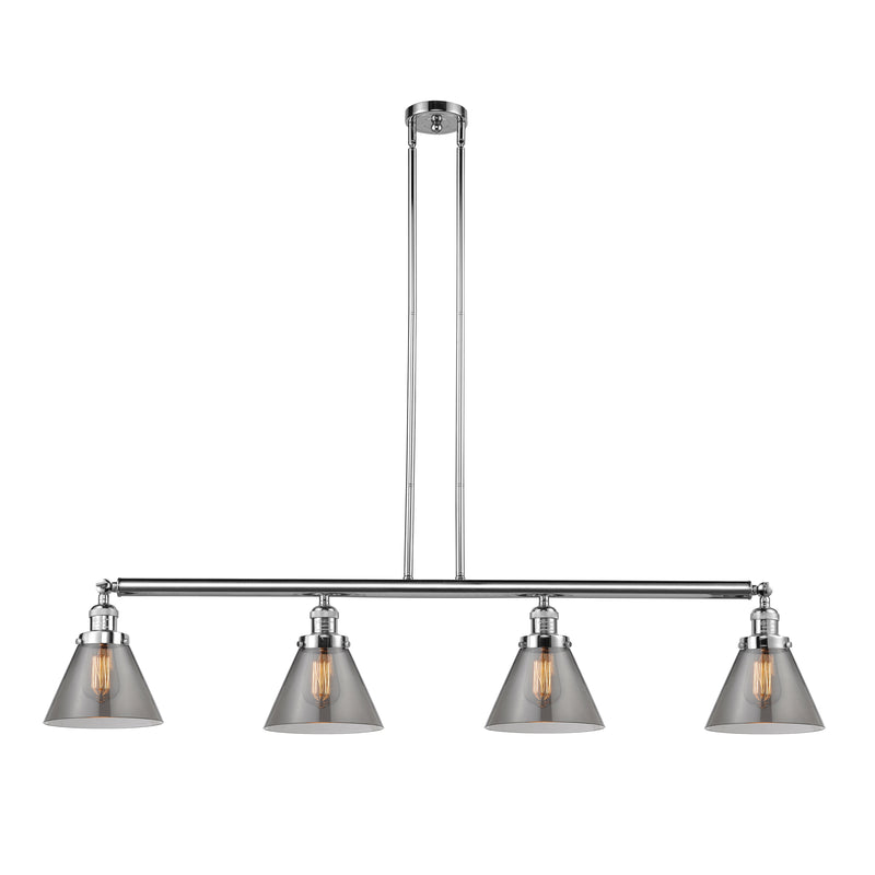 Cone Island Light shown in the Polished Chrome finish with a Plated Smoke shade