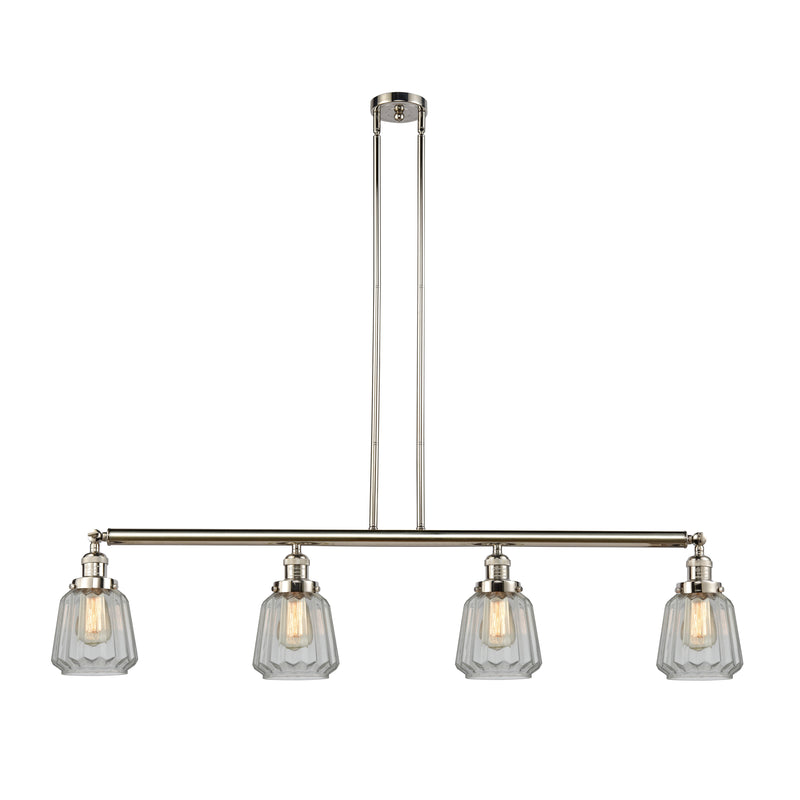 Chatham Island Light shown in the Polished Nickel finish with a Clear shade