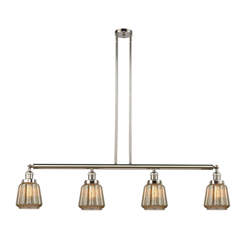 Chatham Island Light shown in the Polished Nickel finish with a Mercury shade