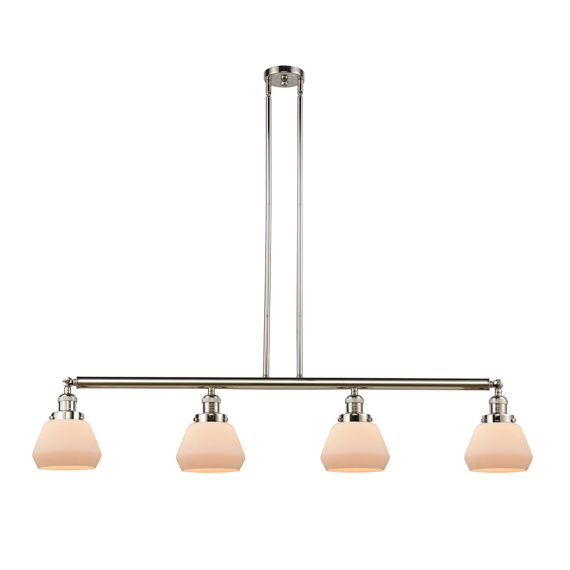 Fulton Island Light shown in the Polished Nickel finish with a Matte White shade