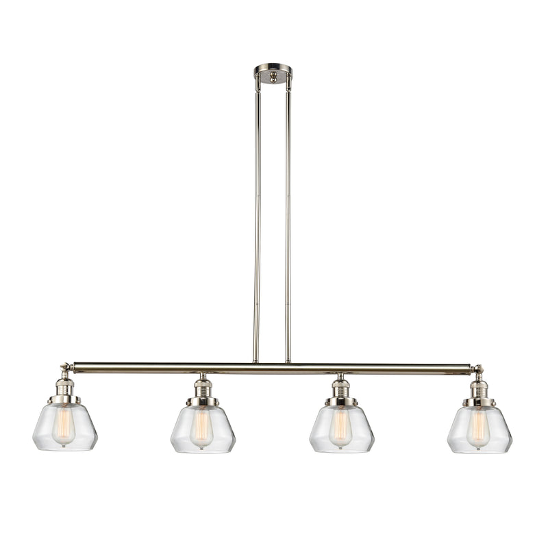 Fulton Island Light shown in the Polished Nickel finish with a Clear shade