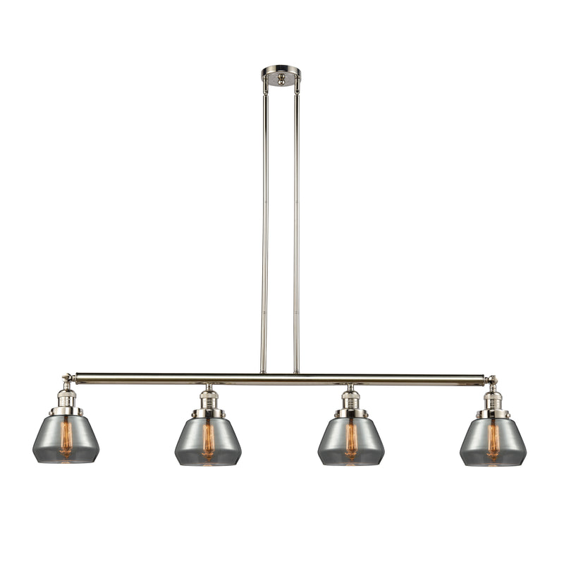 Fulton Island Light shown in the Polished Nickel finish with a Plated Smoke shade