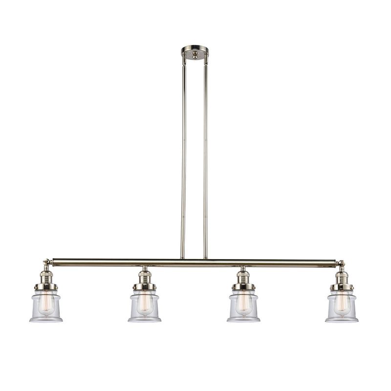 Canton Island Light shown in the Polished Nickel finish with a Clear shade