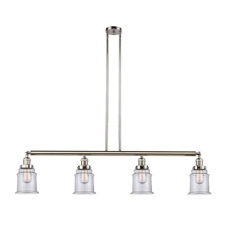 Canton Island Light shown in the Polished Nickel finish with a Clear shade