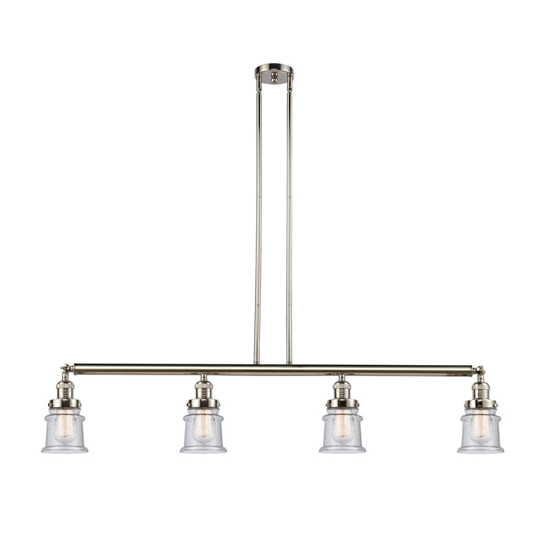 Canton Island Light shown in the Polished Nickel finish with a Seedy shade