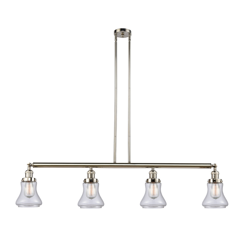 Bellmont Island Light shown in the Polished Nickel finish with a Clear shade