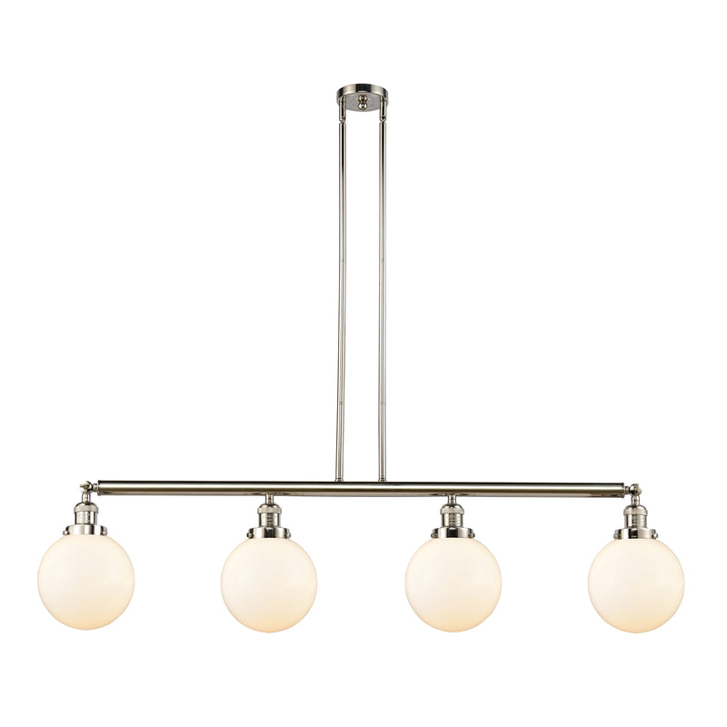 Beacon Island Light shown in the Polished Nickel finish with a Matte White shade