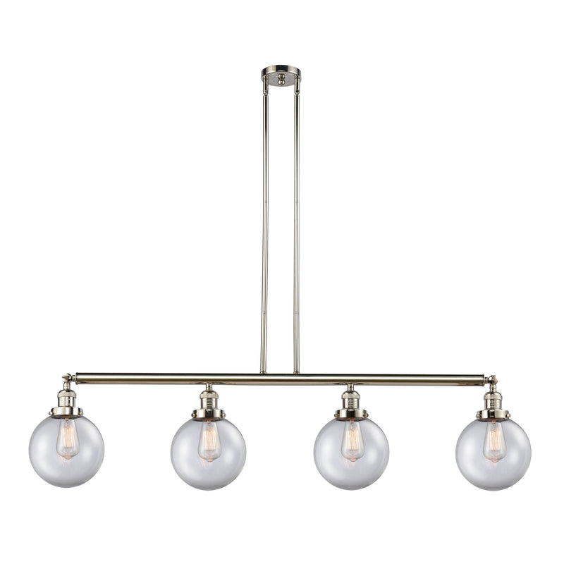 Beacon Island Light shown in the Polished Nickel finish with a Clear shade