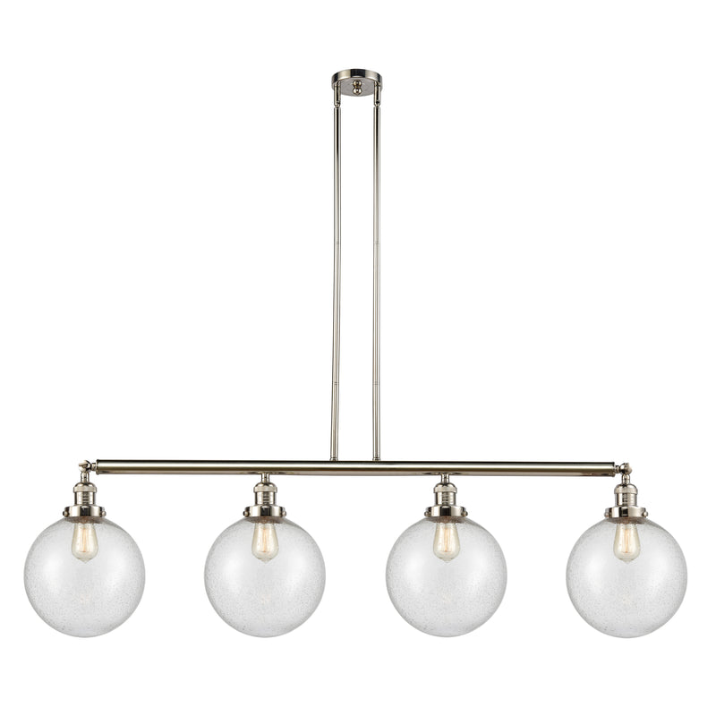 Beacon Island Light shown in the Polished Nickel finish with a Seedy shade