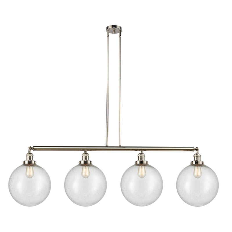 Beacon Island Light shown in the Polished Nickel finish with a Seedy shade