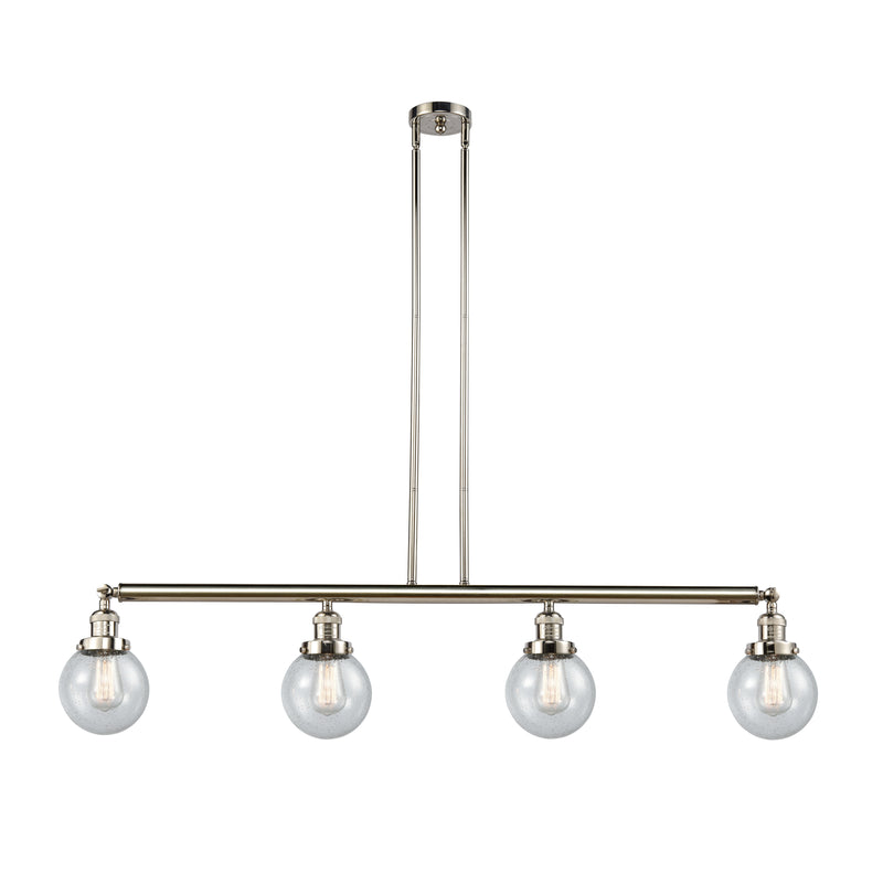 Beacon Island Light shown in the Polished Nickel finish with a Seedy shade