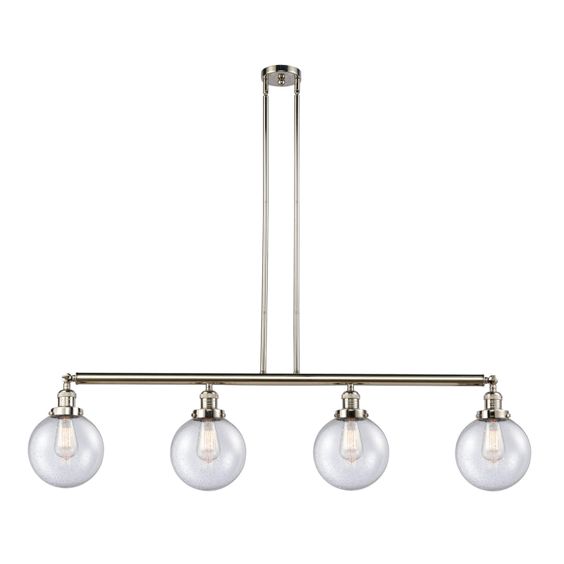 Beacon Island Light shown in the Polished Nickel finish with a Seedy shade