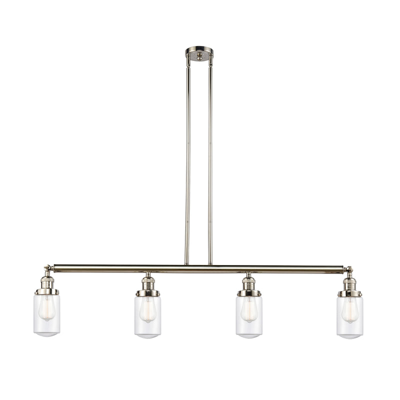 Dover Island Light shown in the Polished Nickel finish with a Clear shade