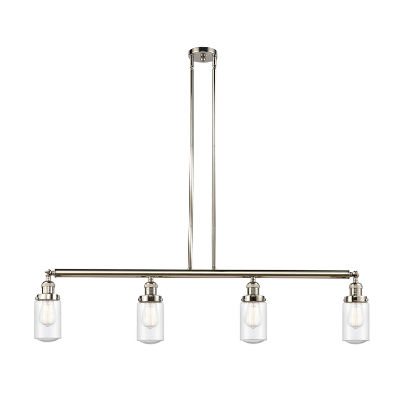 Dover Island Light shown in the Polished Nickel finish with a Seedy shade