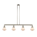 Olean Island Light shown in the Polished Nickel finish with a Matte White shade