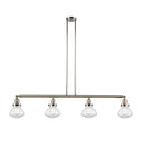 Olean Island Light shown in the Polished Nickel finish with a Clear shade