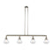 Olean Island Light shown in the Polished Nickel finish with a Clear shade