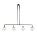 Olean Island Light shown in the Polished Nickel finish with a Seedy shade