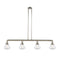 Olean Island Light shown in the Polished Nickel finish with a Seedy shade