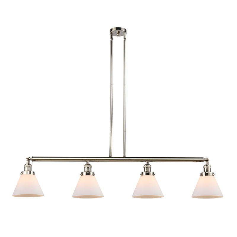 Cone Island Light shown in the Polished Nickel finish with a Matte White shade