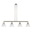 Cone Island Light shown in the Polished Nickel finish with a Clear shade