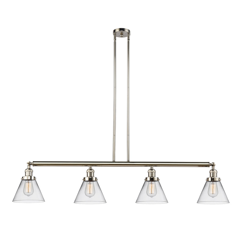 Cone Island Light shown in the Polished Nickel finish with a Clear shade