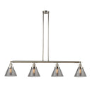 Cone Island Light shown in the Polished Nickel finish with a Plated Smoke shade