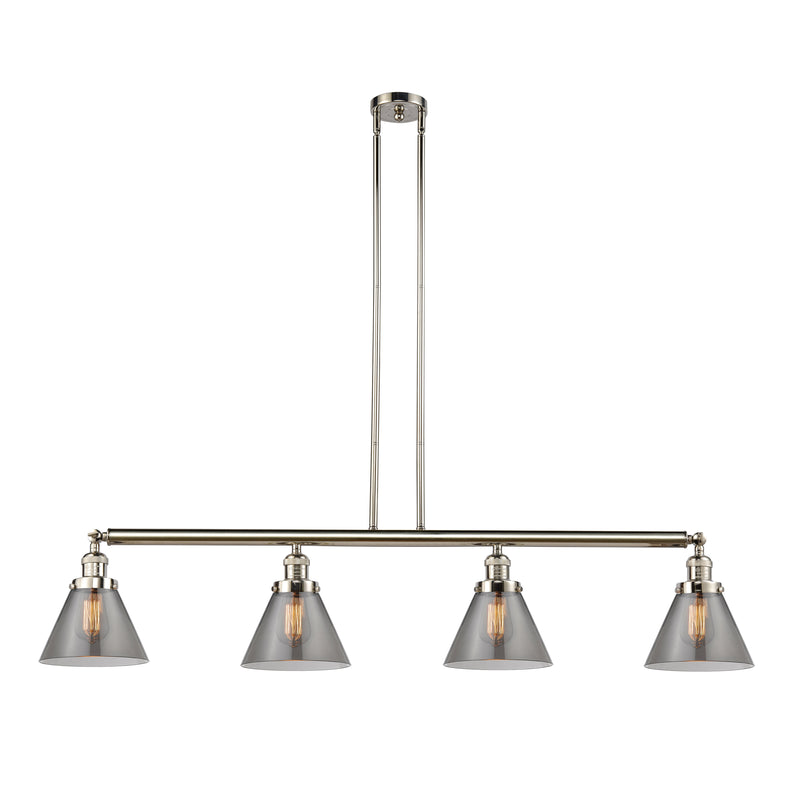 Cone Island Light shown in the Polished Nickel finish with a Plated Smoke shade