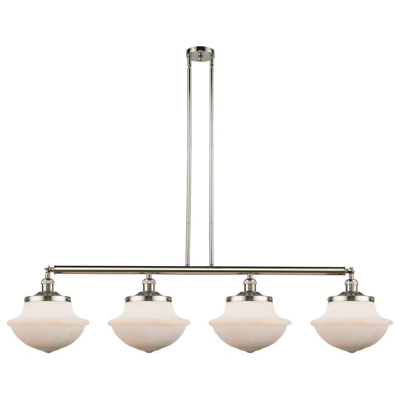 Oxford Island Light shown in the Polished Nickel finish with a Matte White shade