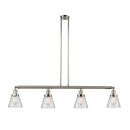 Cone Island Light shown in the Polished Nickel finish with a Clear shade