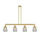 Chatham Island Light shown in the Satin Gold finish with a Clear shade