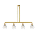 Fulton Island Light shown in the Satin Gold finish with a Clear shade