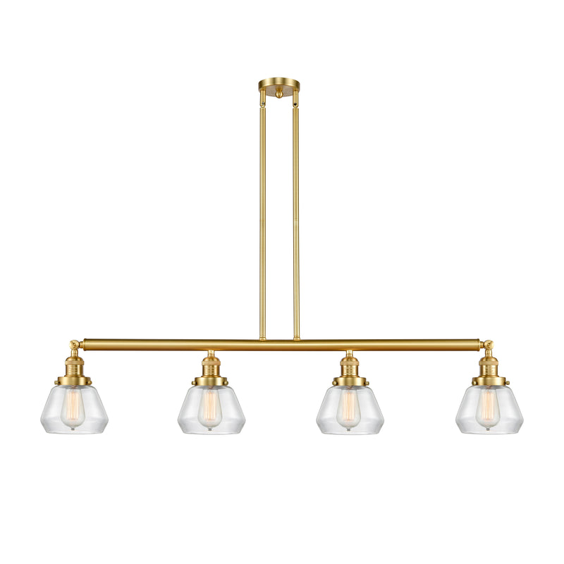 Fulton Island Light shown in the Satin Gold finish with a Clear shade